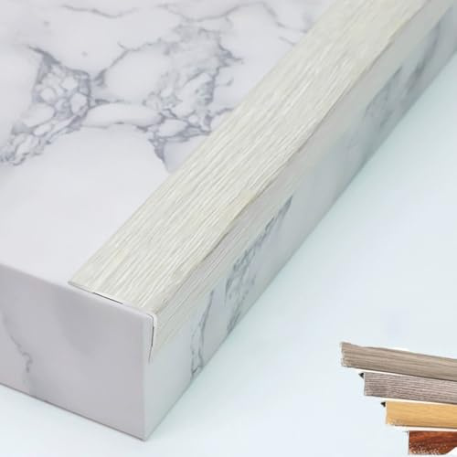 ZIUSFAC 120cm Winkelleiste Holzmaserung Laminat Winkelprofil Metallo Eckschutzprofil Für Kanten Treppenkantenprofil Forma De L Stufenkantenprofil Für Parkett(Beige,Long 90cm)