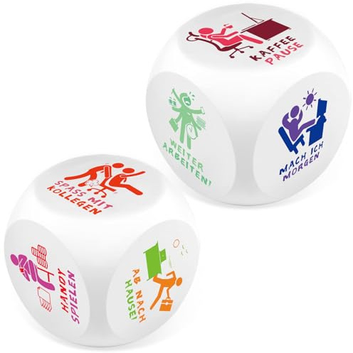 Ainiv 2 Stück Anti Stress Würfel, Stresswürfel | mit 6 Lustigen Aktionen zum Stressabbau, PU-Schaum Anti Stress Spielzeug Geschenk für Studenten Freunde-Porträtmuster