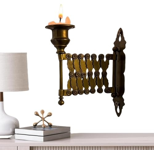 Tuxxjzm Espositore per candela, supporto telescopico vintage da parete, supporto decorativo da parete per matrimoni, casa