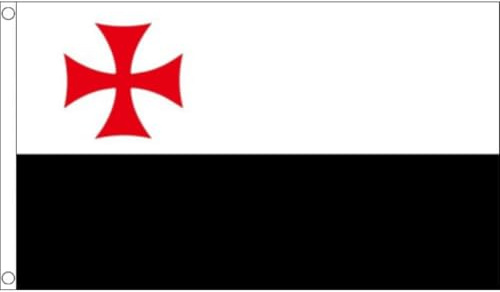 Tempelritter-Flagge, 1,5 x 90 cm, 100 % Polyester, mit Ösen, Banner FlagSuperstore