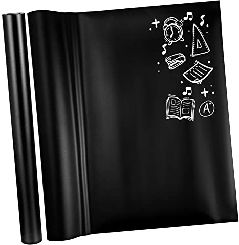 DOITOOL 1 Juego Película Pizarra Adhesiva Pvc Unidades Negro Reutilizable Fácil Corte Para Oficina Escuela Piezas