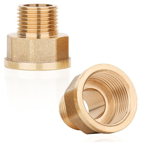 3/4 Female to 1/2 Male BSP Thread Hex Bushing Reducing Connector,2Pcs 1/2 to 3/4 Brass Hose Connecting Conversion Adapter Hose Connectors for Water Gas Shower Pipe Connecting
