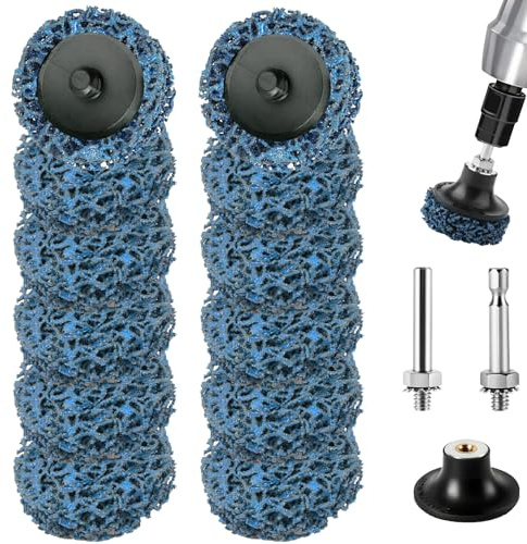 NUTKIT 12 Pezzi Disco Abrasivo Grossolano,50mm CSD Dischi Smerigliatori, con Portapattino e Biella per Smerigliatrici Angolari di Vernice, Ruggine Saldature e Rimozione Ossidazione- Blu