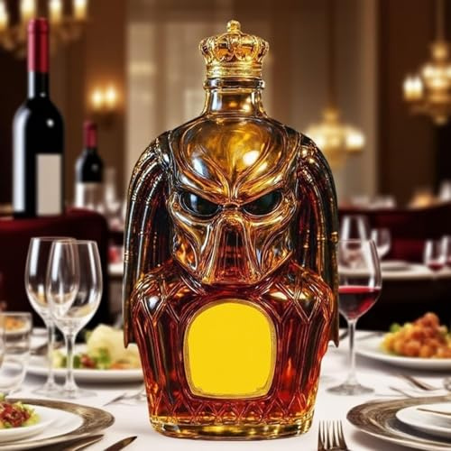 Weindekanter - Whiskey Karaffe, 3D-Whisky-Weinflasche In Raubtierform, Neuartige Whisky-Karaffe Aus Glas, Kreative Leere Weinflaschen Mit Alien-Monster, Deko-Kunststatue
