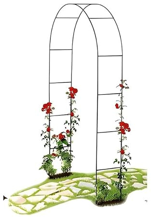 Arche de jardin en acier noir avec treillage en métal pour mariages, fêtes et décoration d'arrière-cour, cadre floral arqué durable (l 280 x H 220 x P 40 cm), parfait pour support de plantes