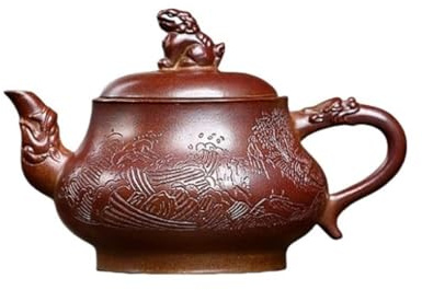 Bollitore Teiera In Ceramica Fatta A Mano Con Statua Della Bestia Guancanghai, Set Da Tè Kung Fu For La Cerimonia Del Infusore Per Il Tè