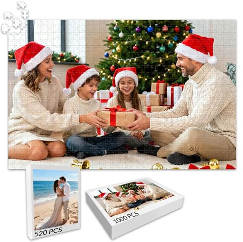 Personalisiertes Puzzle mit Eigenem Foto-300/500/1000 Teile,Puzzle Selbst Gestalten,Personalisierte Geschenk für Geburtstag Weihnachten,Hochzeit (Weihnachten)