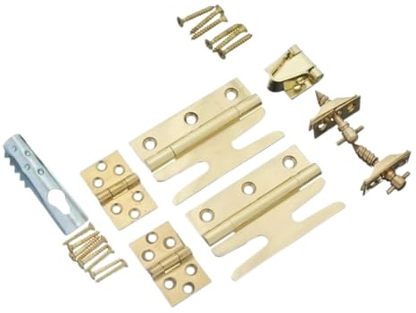 Simplex Swing System Kit for Sash Windows - Slotted Hinges Set (Brass) | Complete Simplex swing system kit for easy sash window cleaning