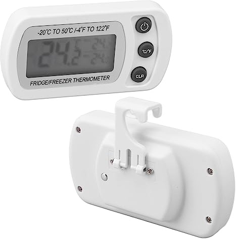 HEEPDD Digital Refrigerator Thermometer, Water Proof Freezer Thermometer with Digital Display for Kitchen Car Fridge Outdoor Camping, 2PCS, -20 to 50℃, White