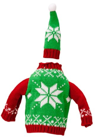 FIXOSHEE Housse de Bouteille pour Noël Décoration de Table de Vêtements pour Bouteille de Vin