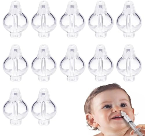 WUYJI 12 pezzi per lavaggio nasale con punte a oliva, dispositivo morbido per lavaggio nasale,accessori di ricambio per siringa per lavaggio nasale,punte a oliva in silicone riutilizzabili