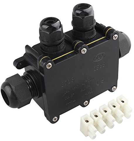 Futheda Abzweigdose, IP68 wasserdicht, groß, 4-Wege-Kabelverbinder, für Außenbeleuchtung, elektrische externe Kupplung, Untergrund-Verkabelung, Stecker-Schutz, für 5-10 mm Kabel