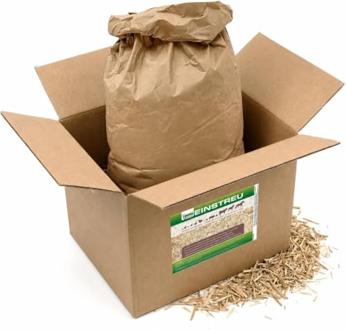 Jumbogras® Kleintier-Einstreu aus Miscanthus/Elefantengras/Chinagras-Häcksel, saugfähige Häckselgut-Streu, günstige Stroh- u. Sägespäne/Holzspäne-Alternative für sauberen Käfig (3X 40l)