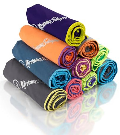 NirvanaShape Asciugamano Microfibra | 14 colori | 8 taglie | Asciugatura Rapida, Leggero, Assorbente | Asciugamano da Viaggio/Asciugamano da Bagno | Ideale per Viaggi, Spiaggia, Yoga, Sauna