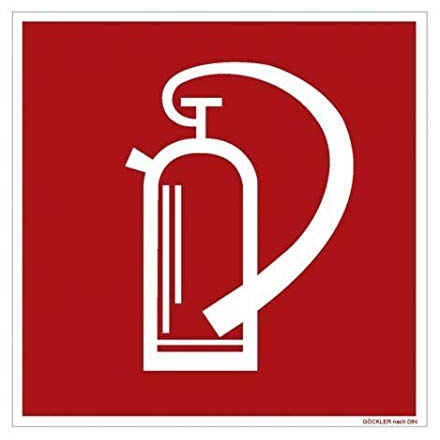 Feuerlöscher Symbol Schild Brandschutzzeichen 15 x 15 Kunststoffplatte von MBS-FIRE