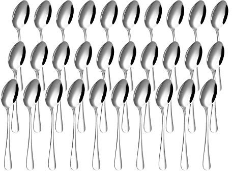 Suwimut 30 Pieces Demitasse Espresso Spoons, Mini Coffee Spoon, 11cm/4.4 inches Stainless Steel Small Spoons for Coffee, Tea, Dessert, Appetizer, Ice Cream, Tiny Spoon for Home