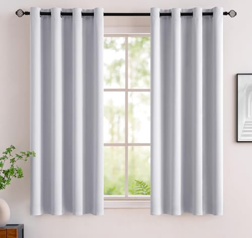 MIULEE Tende per Interni Corte Oscuranti Termiche 2Pz 140x175cm Grigio | Tessuto oscurante e termico per soggiorno e camera da letto, aiuta a ridurre luce, caldo e freddo.