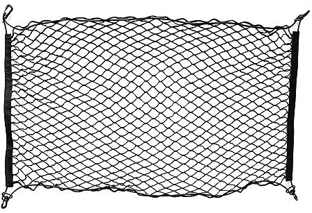 DONGKER Auto Hundenetz,Elastischer Latex Hund Net Barrier,Verstellbare Auto Sicherheitsnetz mit 4 Haken für Auto SUV-Van-LKW