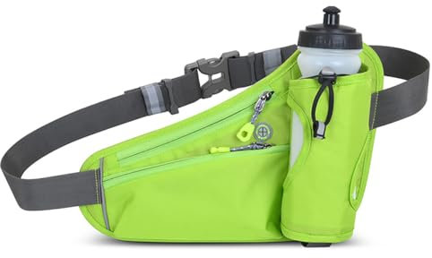 Lauf-Gürteltasche für Wasserflaschen, Outdoor-Sport, Wandern, Gürteltasche für Männer und Frauen, Reisen, Radfahren, Spaziergänge mit dem Hund, Grün , Small, Outdoor-Sport-Gürteltasche
