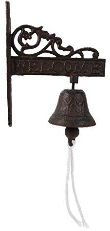 TsoLay Style Scandinave Vintage Bronze Métal Sonnette De Porte Moulée Mince Bienvenue Moulage Sans Fil Porte Sonnette Porche Décoration De Jardin