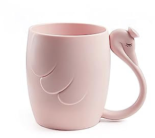 BybAgs Tazza da tè Tazze Set di tazze da caffè in plastica Set di tazze da caffè cappuccino for tè, caffè, latte, ufficio, casa, microonde e lavastoviglie Tazze Colazione (Color : Pink)