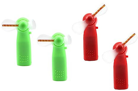 HAKIDZEL Mini Ventilador de Mano 4 Piezas LED Patrón Luminoso