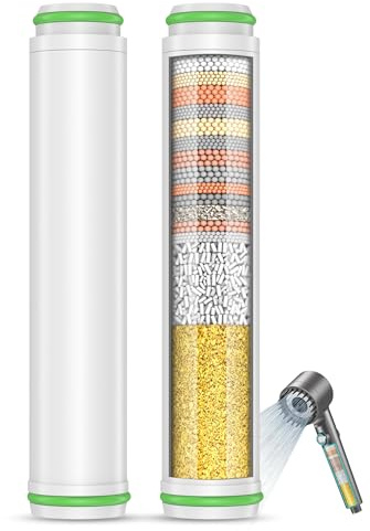 MEKO 2 Pack Replacement Shower Head Filter Cartridges for MEKO Shower Head | 15 Stages Filtration for Hard Water,only for ASIN B0CQY4ZT6K, B0CYBSGZK8, B0D3BXLSJZ, B0D3ZXNJP7, B0DJVR5TTK