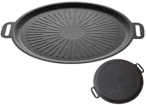 MAGICLULU Poêle à Barbecue Coréenne Antiadhésive Fer Plaque De Grill Extérieure Et Intérieure Design Pratique Et Compact Et Facile à