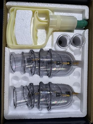 Juego de 12 ventosas de vacío chinas, kit de terapia de ventosas Hijama con cabeza magnética (12)