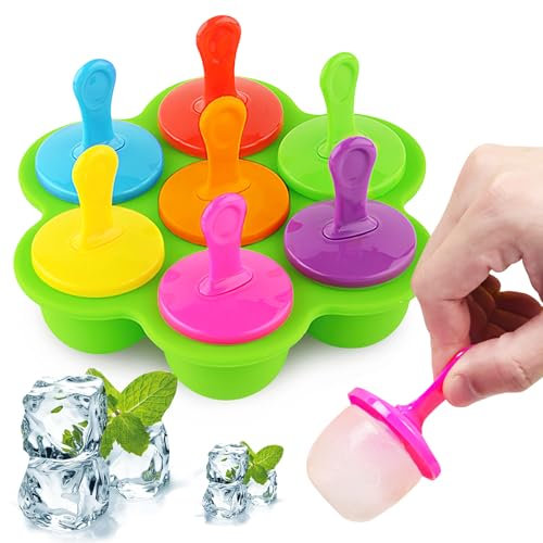 badaren Paquete de 6 Moldes de Helado, Moldes Helados Silicona Colorido, Molde para Helados Silicona, sin BPA, Reutilizable, Adecuado para Niños y Adultos para Hacer Paletas de Helado (color)