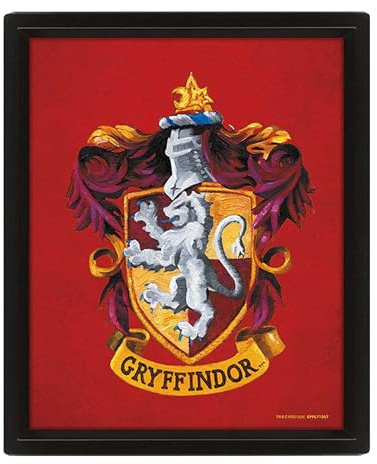 Harry Potter - 3D Lentikular Gerahmtes Plakat, Gryffindor