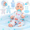 Baby Doll 12 Inches Boy Doll Set with 3 Clothes and Accessories, Carrier Bassinet Bed, Bottle, Pacifier, Blanket, Pretend Play Toddler Toys for Age 3 4 5 6 7 8 Years Old Kids Girls Boys Gift