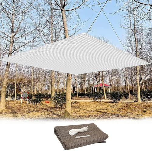 Vela Ombreggiante Rettangolare 5 x 5 m Rettangolare Vela Ombreggiante Quadrata con Occhiellato e Fune Anti UV Parasole,Antivento per Serra, Giardino e Balcone, Bianco