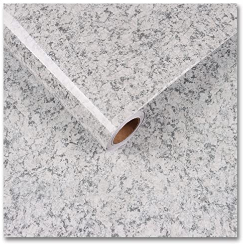 CRE8TIVE Papel pintado autoadhesivo granito gris brillante para muebles y encimeras, 30 cm x 200