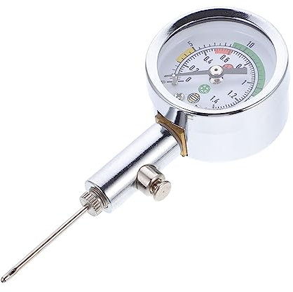 HANABASS 2stücke Luftdruckprüfer Für Sportbälle Präziser Manometer Mit Druckablass Für Fußball Basketball Rugby Volleyball Metallisches Messgerät Für Genaue Ballinflation