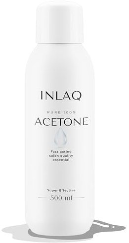 INLAQ 100% reines Aceton Nagellackentferner | aceton uv nagellack entferner | Aceton Reiniger Pur | shellac gellack entferner | Nail Polish Remover | 500ml