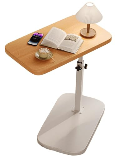 Beistelltisch Bett Höhenverstellbar Platzsparende Couch Beistelltisch Beistelltische fürs Wohnzimmer mit 360° Drehbarer Tischplatte für Schlafzimmer, Wohnzimmer(Yellow)