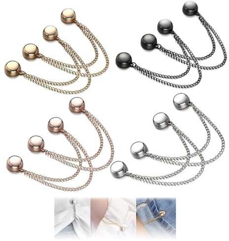 Multi-Function Magnetic Clothing Clips,8 PCS Strong Round Magnetic Snap Clips for Women Cardigan Cuff Trouser Legs Hijab Fashionable & Secure Clothes Clasp Brooch Pins