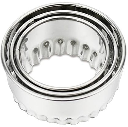 ABOOFAN 3piezas Cortador De Masa De Acero Inoxidable Para Empanadillas Molde De Onda Para Cocina Para Hornear Donuts Bollos Muffins y Sandwiches