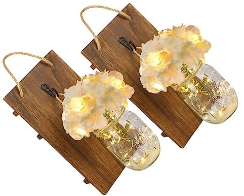 Ciieeo Retro Style Jar Wall Lights Led Hanging Decorations Farmhouse Home Decor 2 Sets