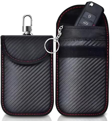 2 Pack Faraday Pouch for Car Keys, Car Key Signal Blocker Pouch for Car Security - RFID Key Pouch Keyless Car Blocker, Anti-Theft Remote Entry Fobs Protection