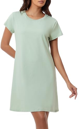Xuepelit Nattlinne, damer, kortärmad sommar, sovskjorta, damer, kort bomull, tvådelad sovskjorta, nattkläder, sovskjorta, S-2XL, tvådelad sovskjorta, nattkläder, sovskjorta, S-2XL, A-grön, M