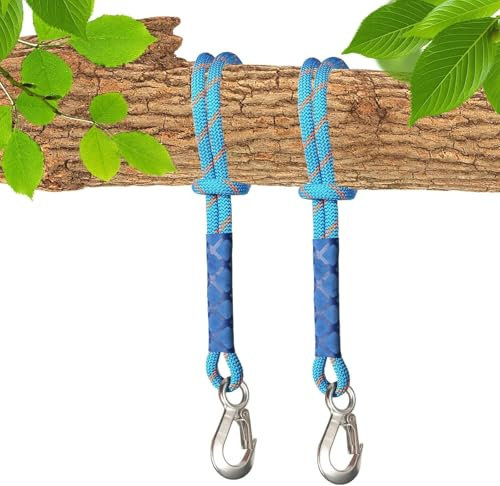 2 Stück Hängematte Befestigung 0.6M Hängende Seil Aufhängung Schnur mit Haken Schaukel Befestigung, Schaukel Baumbefestigung Seil Hängende Seil Schaukel Befestigung Seil für Schaukeln Hängematten