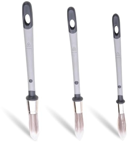 3pcs Paint Brushes for Walls, 0.45/0.6/0.7 inch Small Paint Brush Wall Trim Painting Tools Ideal for Baseboards, Corners, Edges, Narrow Areas, Touch Up, Painting Brush for Decorating(COLOR:Black)