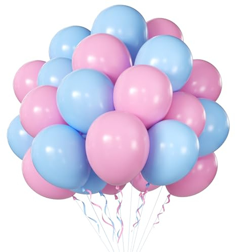 YEHNDA Palloncini rosa e blu 70 pezzi 12 Palloncino Gender Reveal, festa di compleanno, festa prenatale, anniversario di matrimonio
