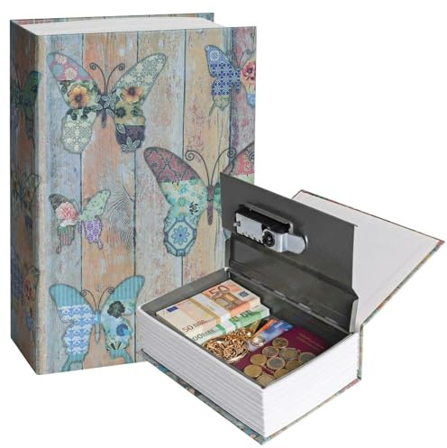 Coffre Fort en Forme de Livre, Coffre Fort Discret avec Serrure à Combinaison pour Argent Clé, Bijoux et Objets de Valeur, 18x11.5x5.5 cm (Bleu)