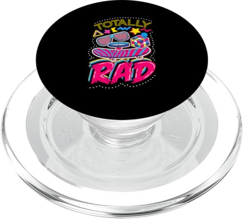 Skateboard rétro rétro Boombox rétro des années 80 Totally Rad PopSockets PopGrip pour MagSafe