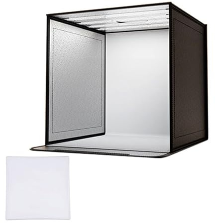 Aoresac Fotoljuslåda Bärbar Fotostudio Fotografi Ljuslåda 15,7 X 15,7 X, Tum Vikbar 72 LED 10-nivåers Ljusstyrka CRI95 USB-driven för Smycken Matprodukt Fotogra