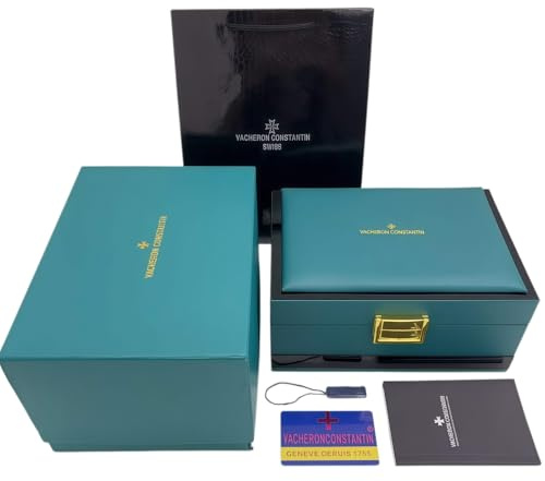 ROUREOX Custodia Conservazione Orologi Legno Laccato Verde Rettangolare Fibbia Oro Interno Imbottito Borsa Regalo Supporto Set per Vacheron Constantin