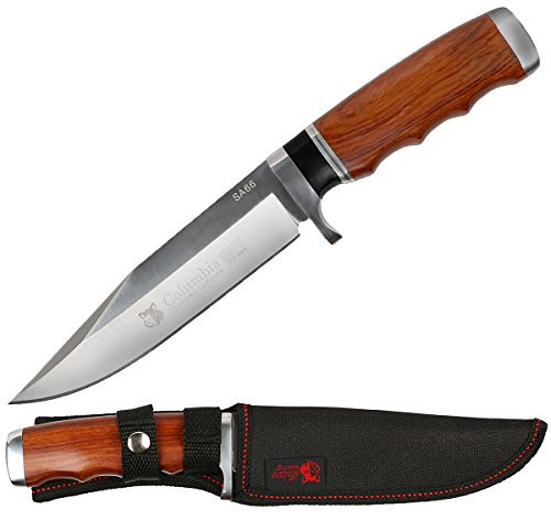 Columbia feststehendes Jagdmesser aus rostfreiem Edelstahl mit Tasche, braun, Outdoor-Messer